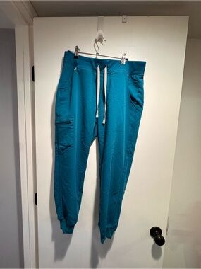 Figs Teal Drawstring Jogger Sweatpants